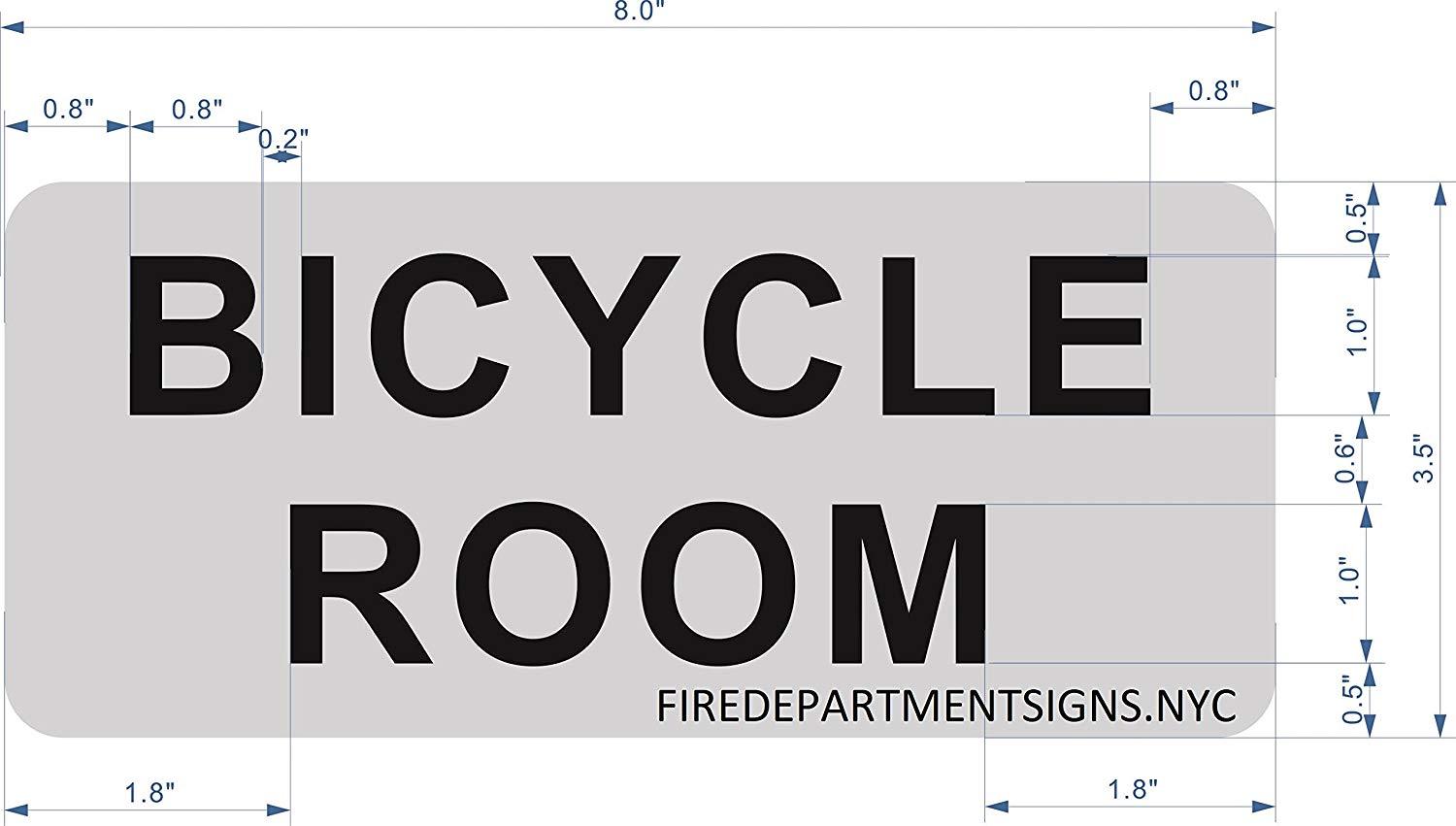 BICYCLE ROOM SIGN (BRUSH ALUMINIUM, 3.5X8 )- The Mont argent line.-REF24-1027