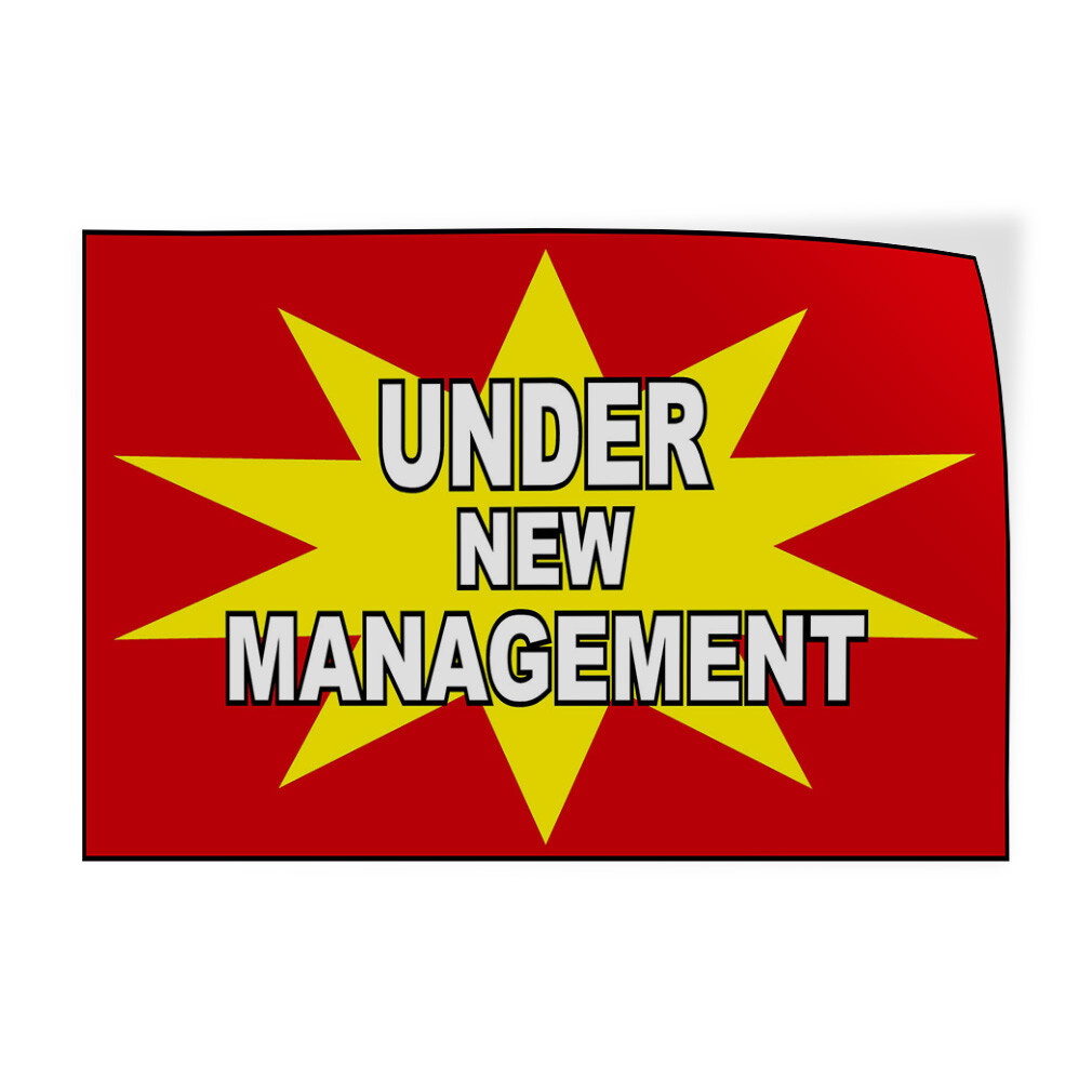 Decal Stickers Under New Management Red B Business Vinyl Store Sign Label
