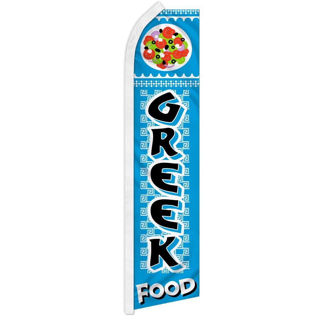 GREEK FOOD advertising super flag polyester banner sign *POLE NOT INCLUDED*