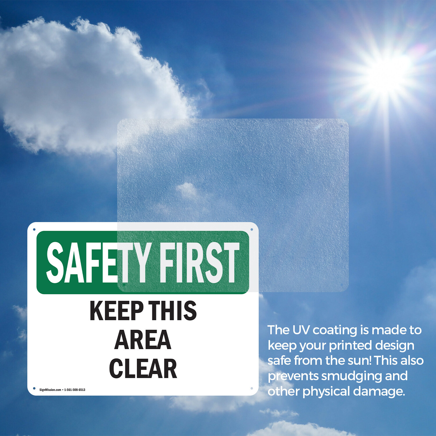 (2 Pack) Keep This Area Clear OSHA Safety First Sign Decal Metal Plastic