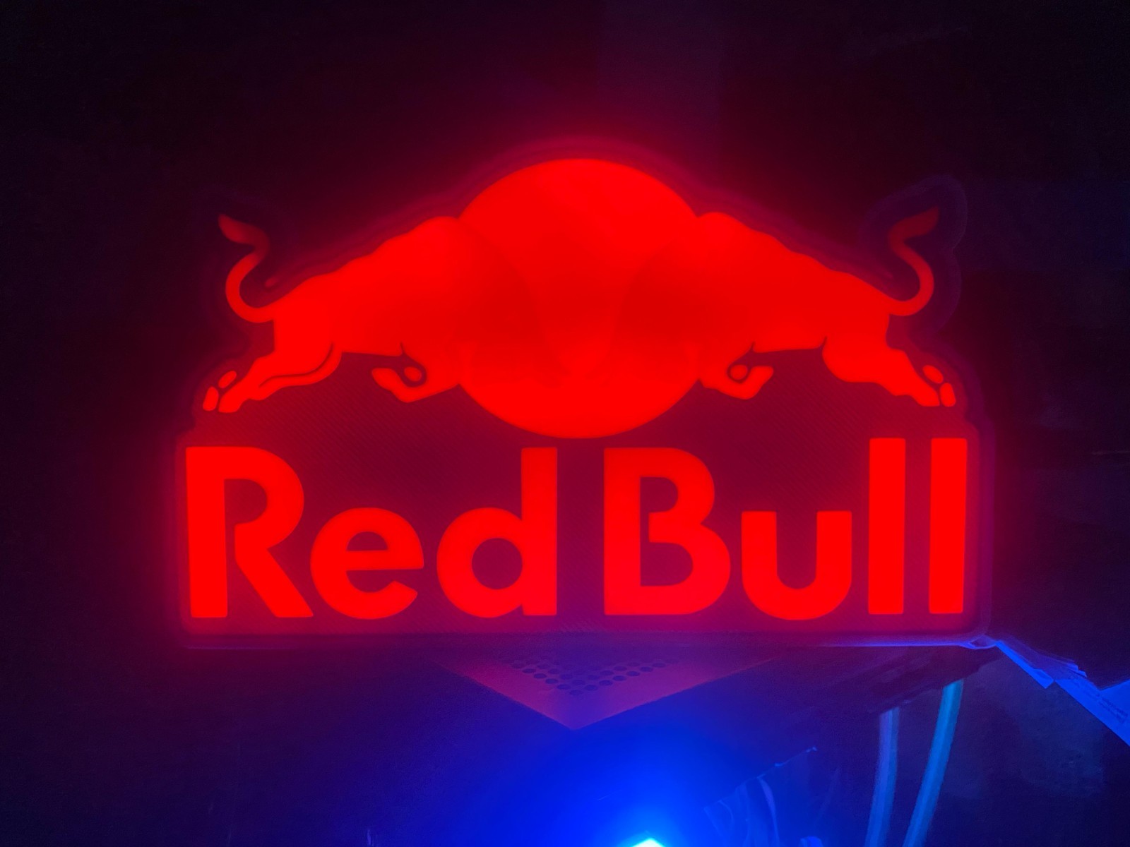 Red Bull LED 3D Printed Lamp | 13” Wide x 8” Tall | RGB Light w/ Remote |