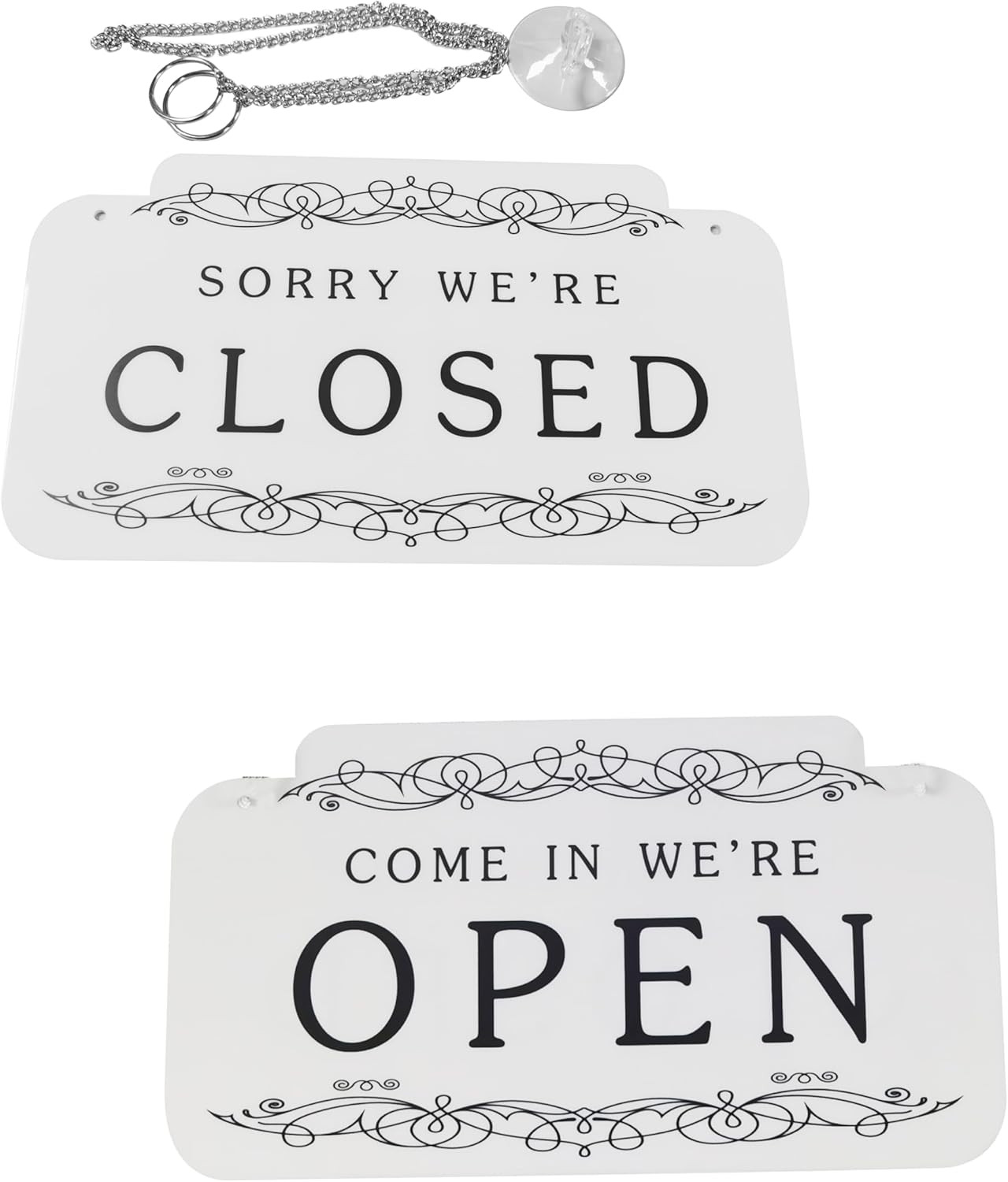 Open and Closed Business Sign Plastic Signboards Double Sided Reversible Open an