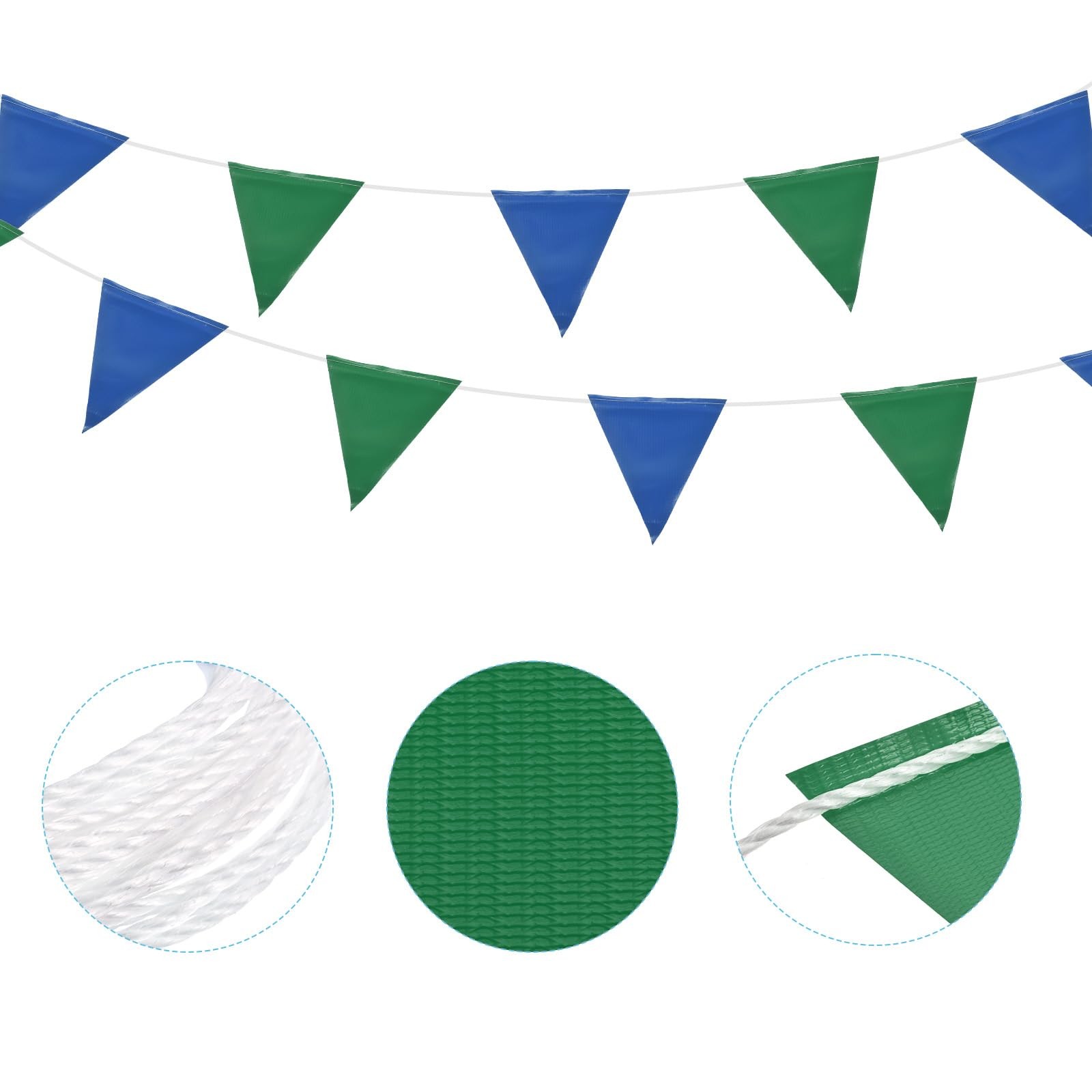 98ft 45pcs Caution Pennant Banner Flags Perimeter Marking Safety Flag for Tra…