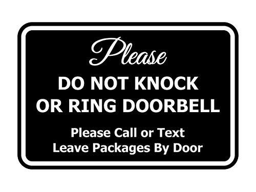 Classic Framed DO NOT Knock OR Ring DOORBELL () – Small Small (4″ x 6″) Black