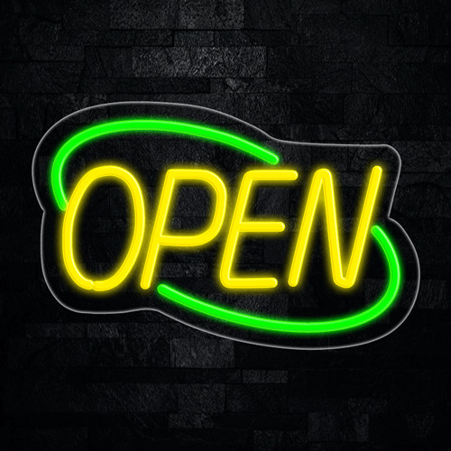 Open LED Neon Sign 22″L x 14″H #30153GY