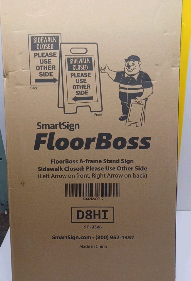 A-frame Sidewalk Closed Please Use Other Side With Arrow Double Sided 12″×24″