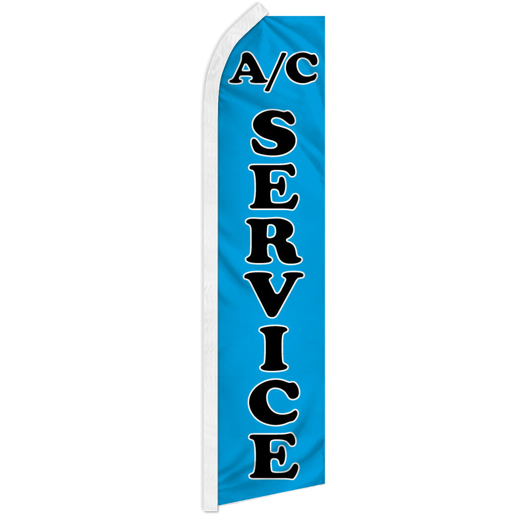 A/C Service Advertising Swooper Feather Flutter Flag Auto Mechanic BLUE