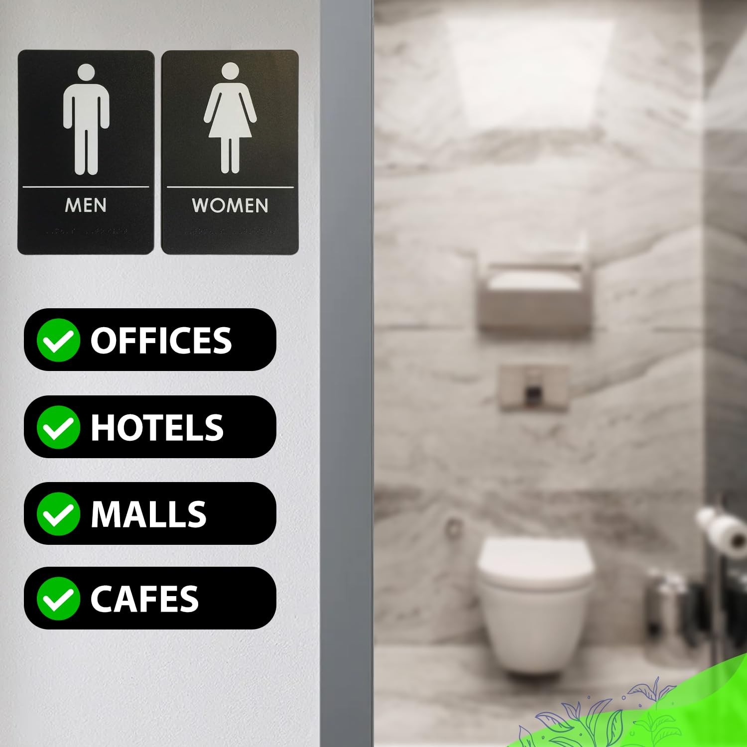 USA Made – Men’s and Women’s Restroom Signs ADA-Compliant Bathroom Door Signs…