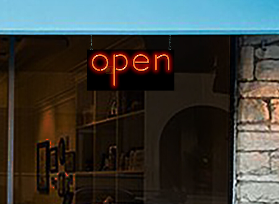 Nostalgic Open Neon Sign Jantec 24″ x 11″ Store Vintage Salon Spa Nails