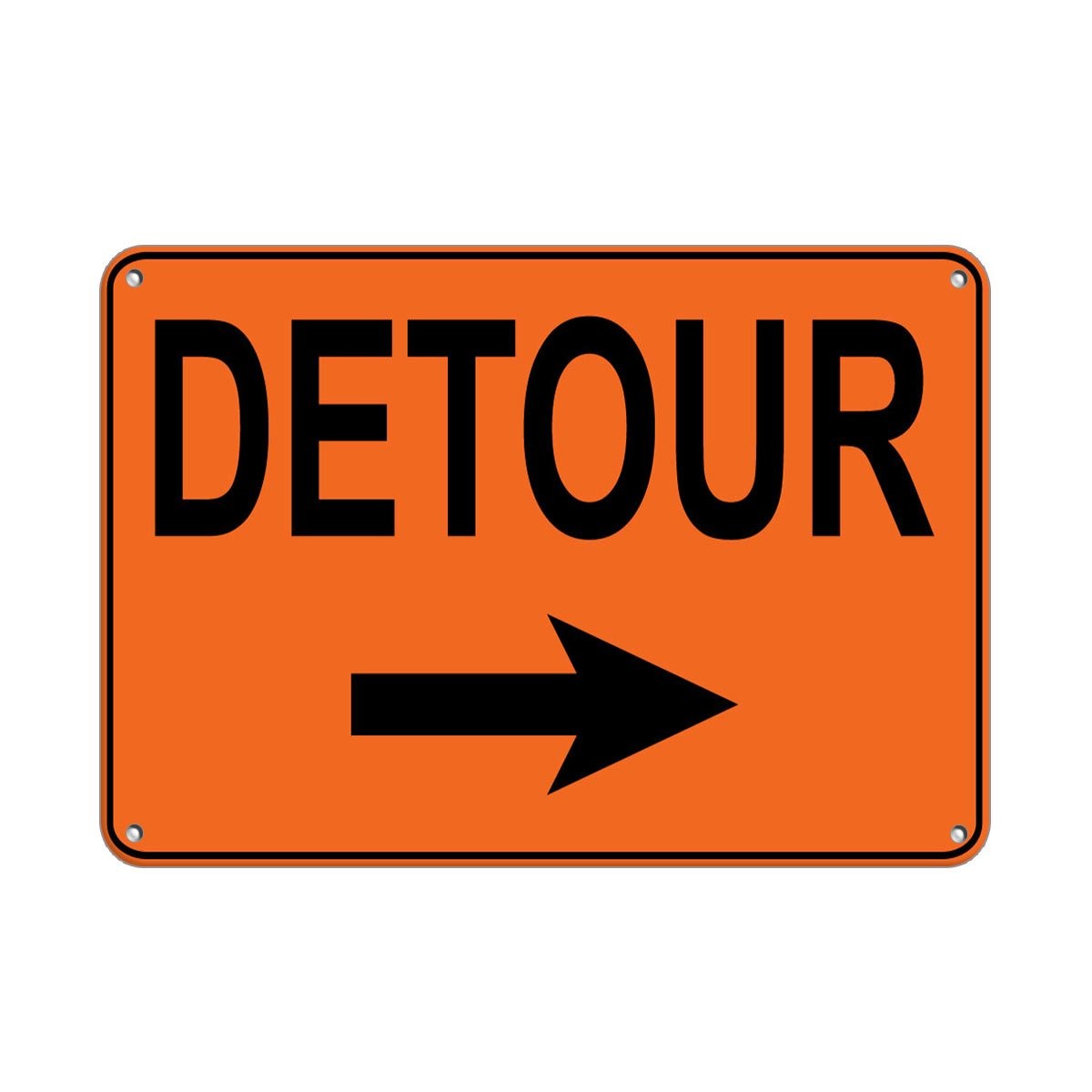 Right Arrow Detour Style 2 Traffic Sign Aluminum Metal 10×14 Inch Safety