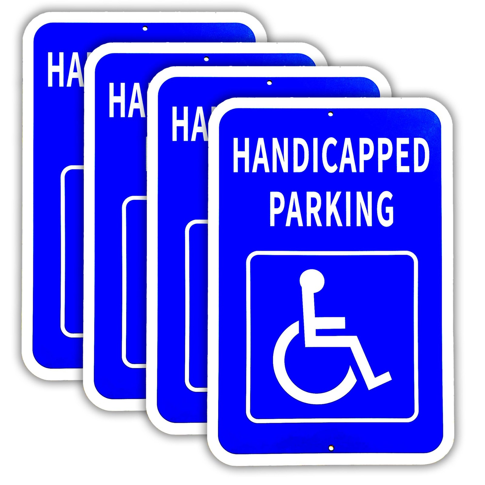 12×18 Inch .040 Aluminum Handicap ADA Parking Sign UV Weatherproof 4 PCS