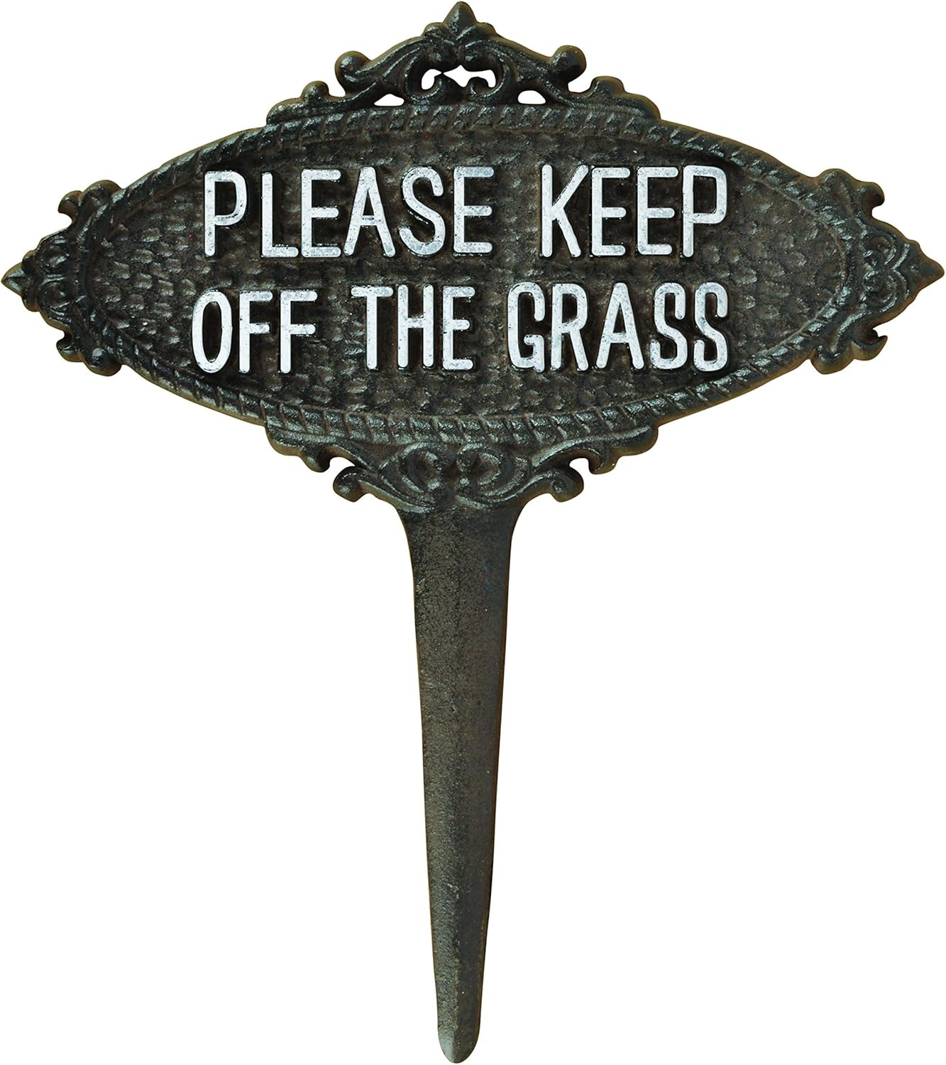 TT207 Series Please Keep off the Grass Sign,Black and White,9″H