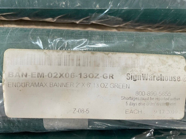 EnduraMax Blank (Green or Blue) Banner with Grommets, Heat fused seams 10-13 oz