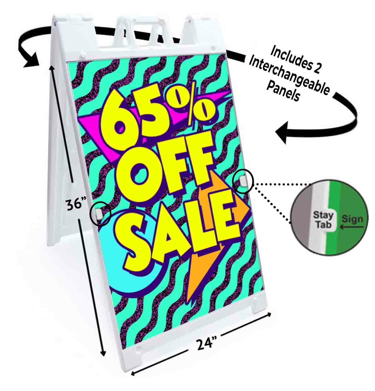 65% OFF SALE Signicade 24×36 Aframe Sidewalk Sign Banner Decal CLEARANCE REDUCED
