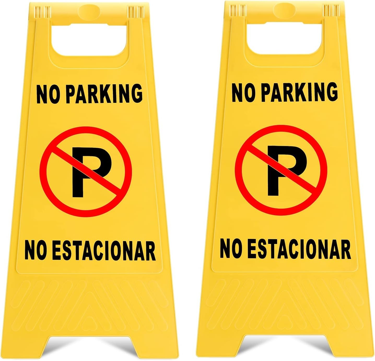 2-Pack Eye-Catching No Parking Signs – English/Spanish, Heavy-Duty & Resilient