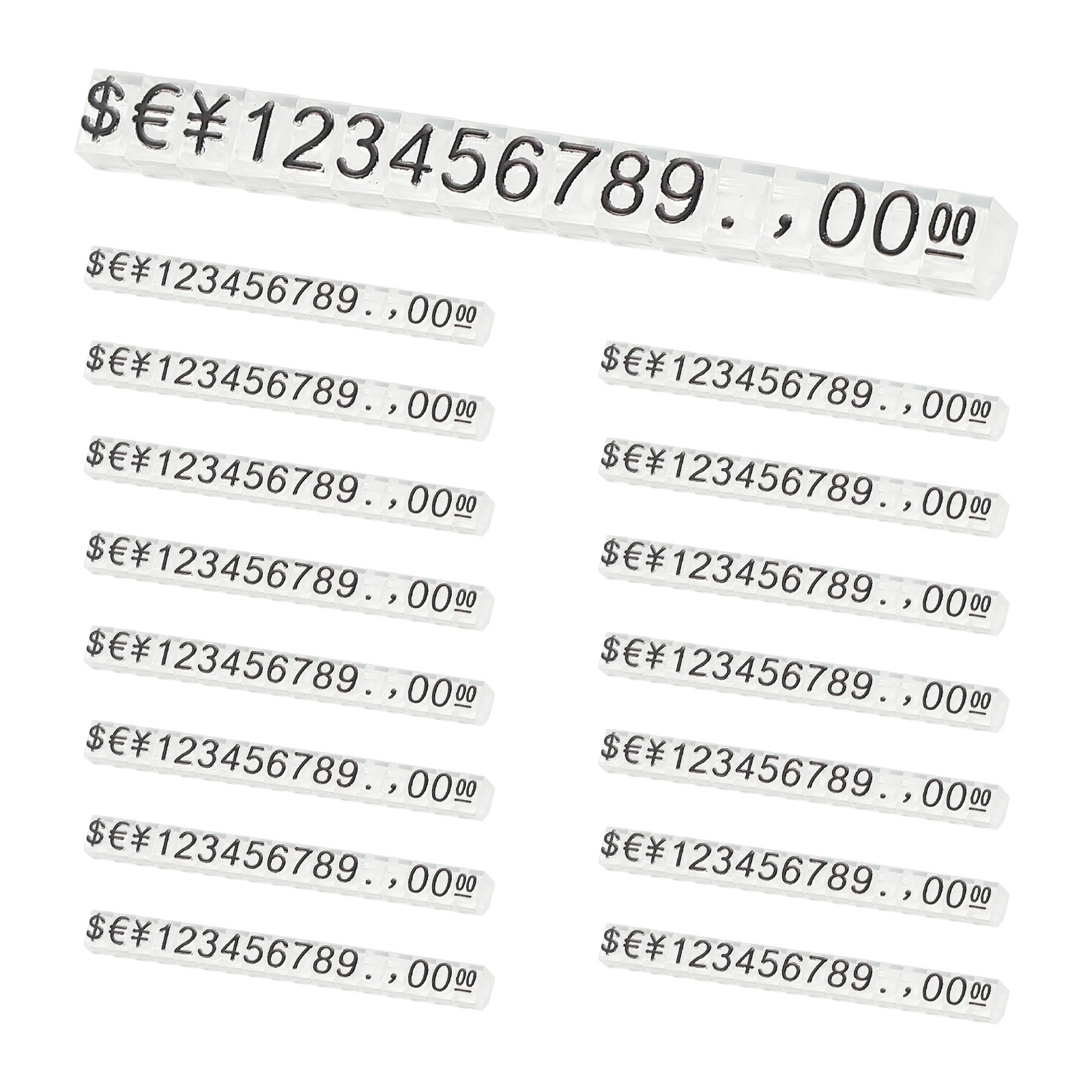 15 Set Price Display Cube, Adjustable Price Tag Stand,(Clear/Black, M)