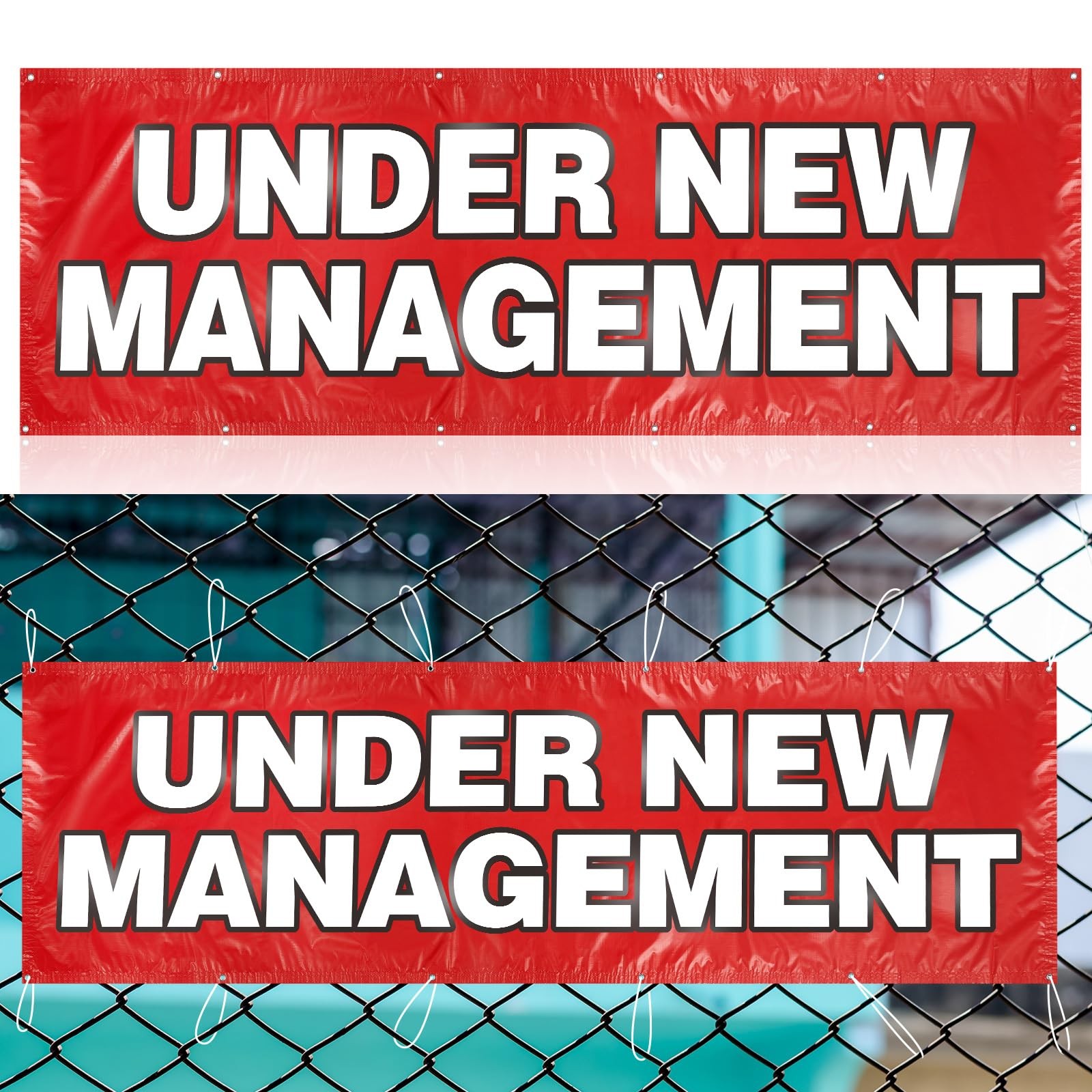 Hahafelt 3×10 Feet Under New Management Banner Sign with Grommets Weatherproo…