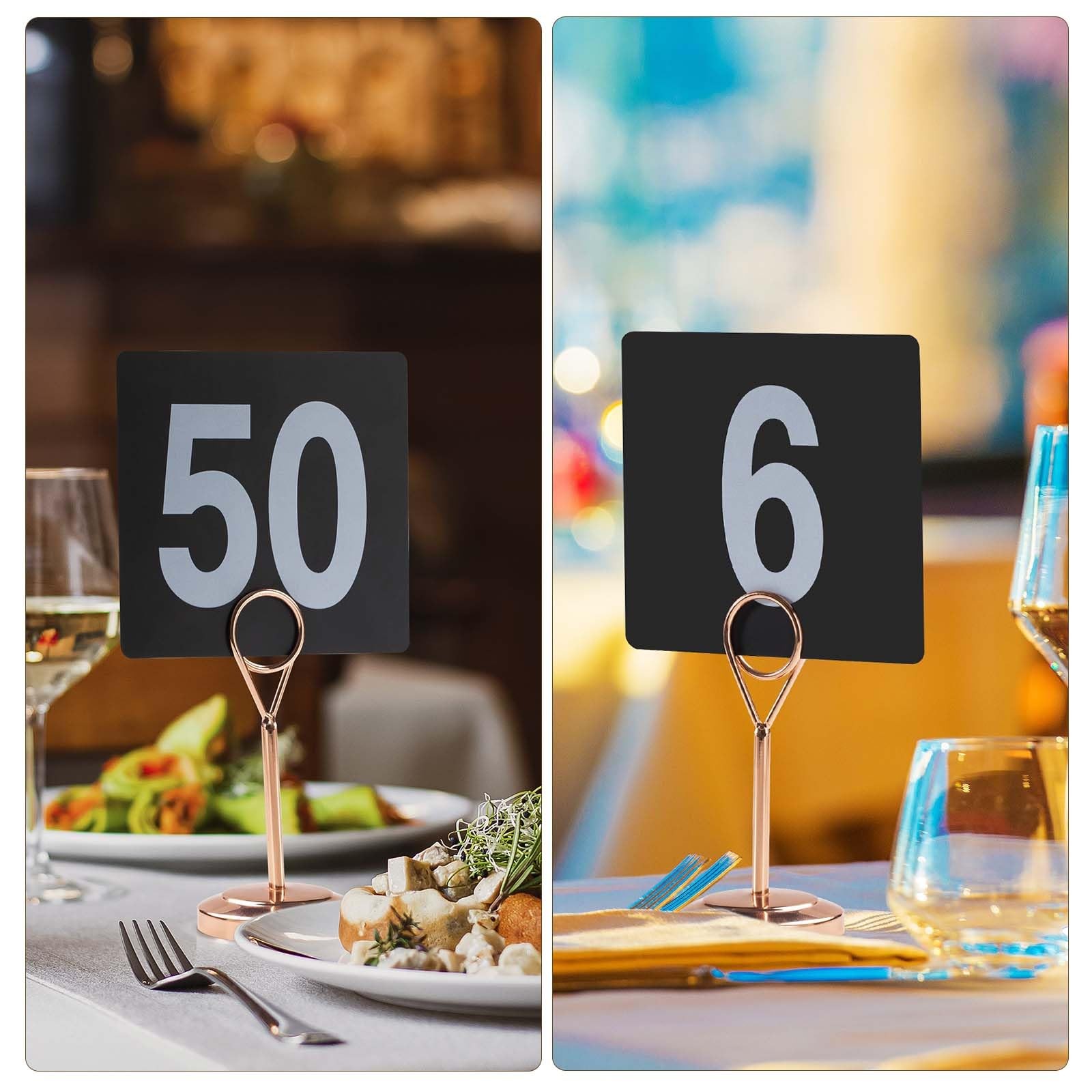 Table Number Cards 1-100, Double Sided Restaurant Table Numbers, 3.5″ Plastic.
