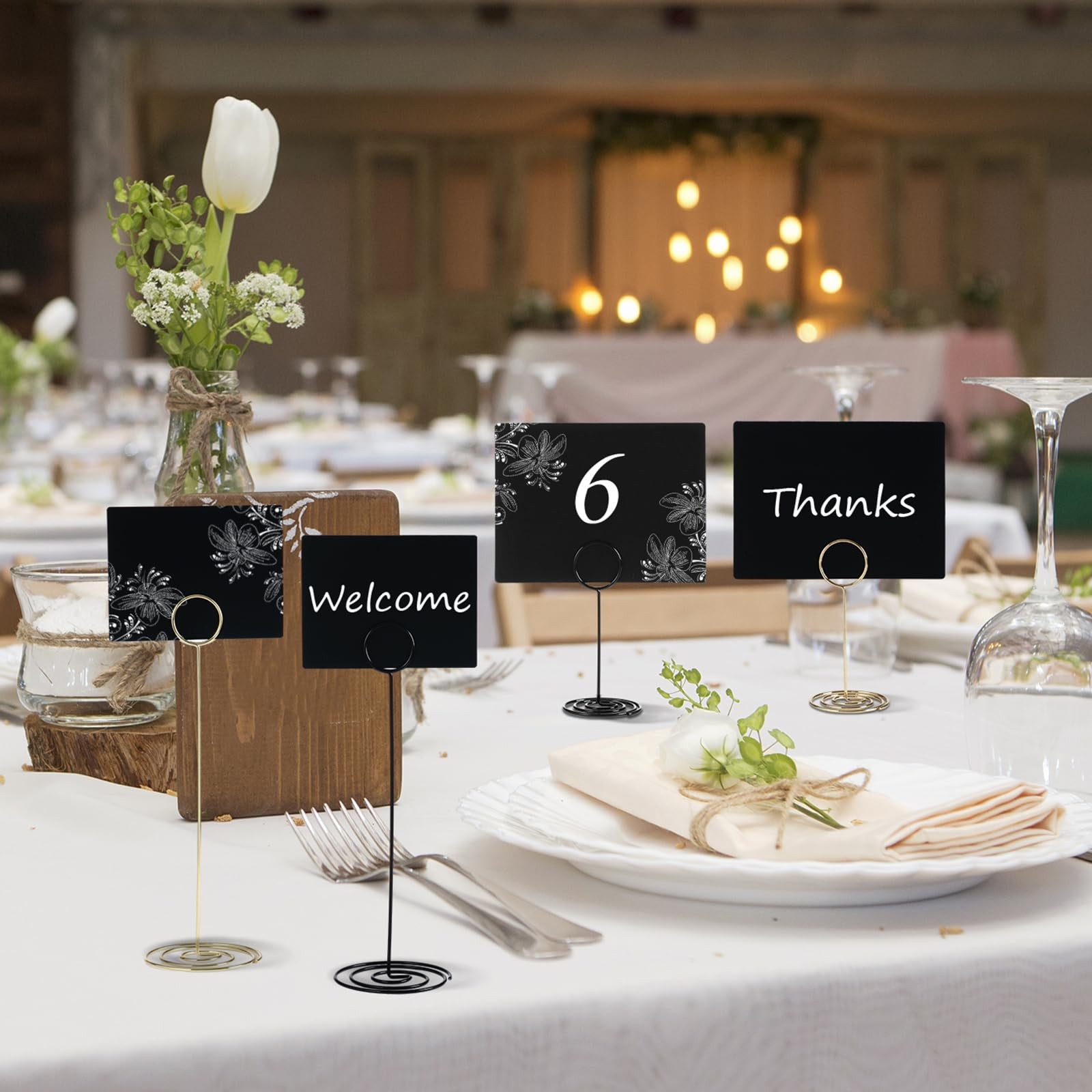 30 Pack Mini Chalkboard Signs with Table Number Holders, 4×3 inch Small Chalk…