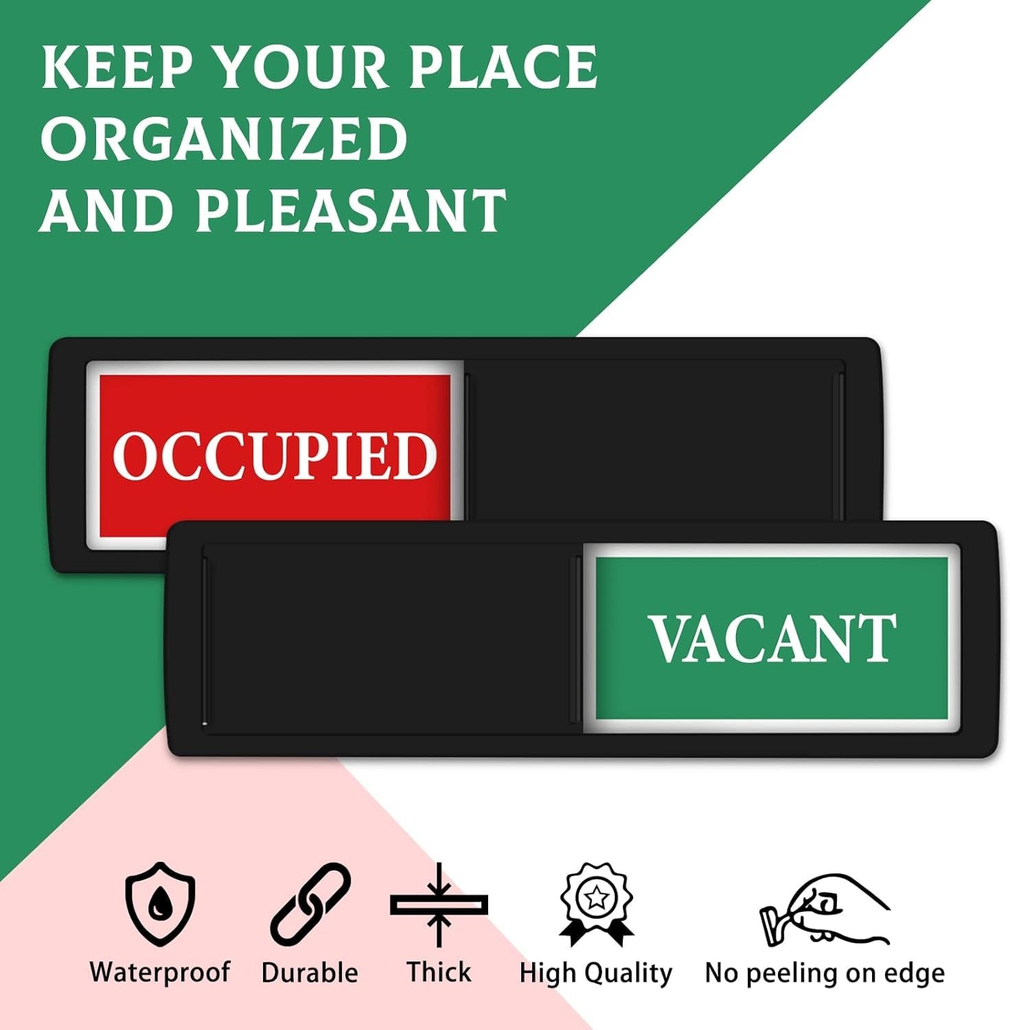 Privacy Sign – Vacant Occupied Sign for Home Bathroom Office Restroom Confere…