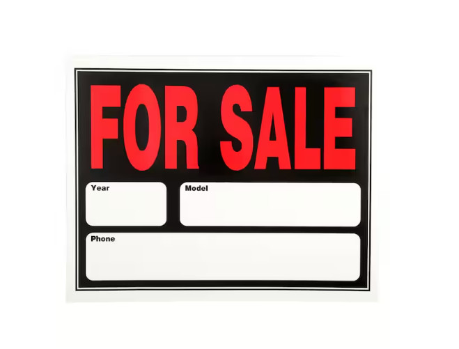 Plastic Auto for Sale Sign 15 In. X 19 In.