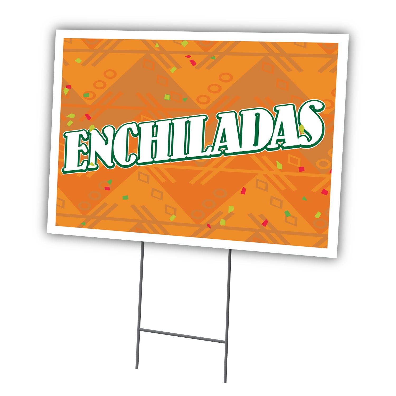 Enchiladas Yard Sign & Stake Outdoor Coroplast Mexican Restaurant Food Trucks