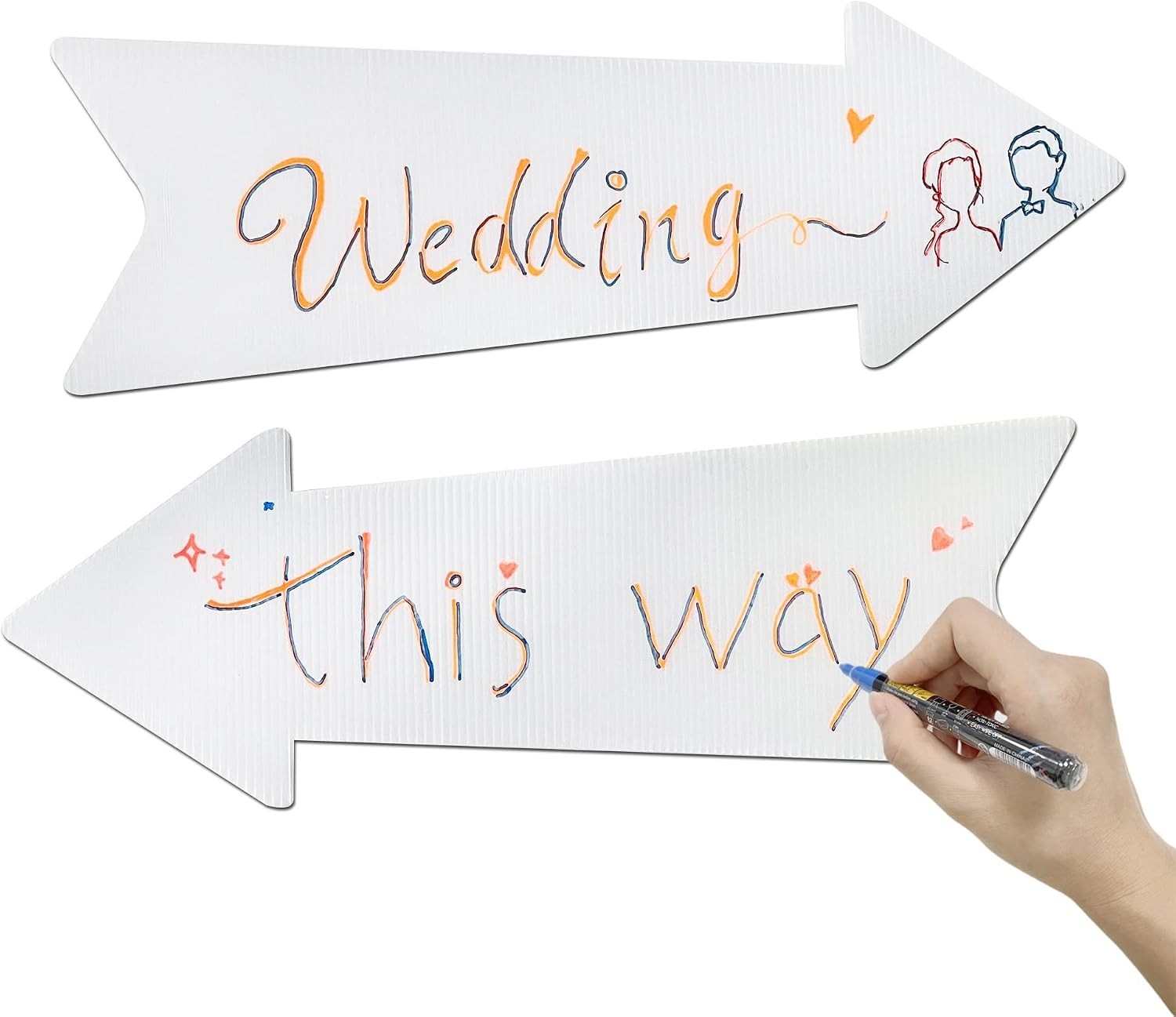 15-Pack Blank Arrow Signs 17×6″ – Customizable Wedding Directional Yard Signs