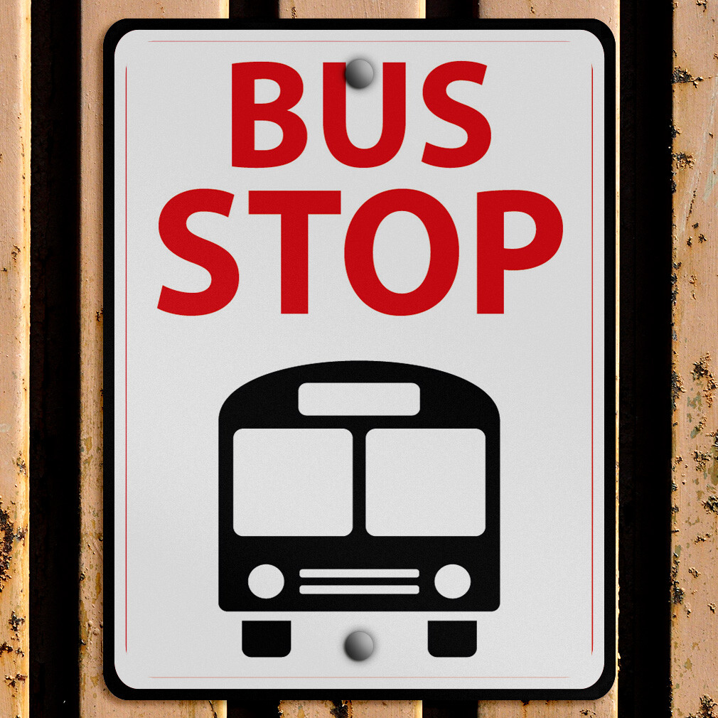 Aluminum Vertical Metal Sign Bus Stop and Yield Weatherproof Street