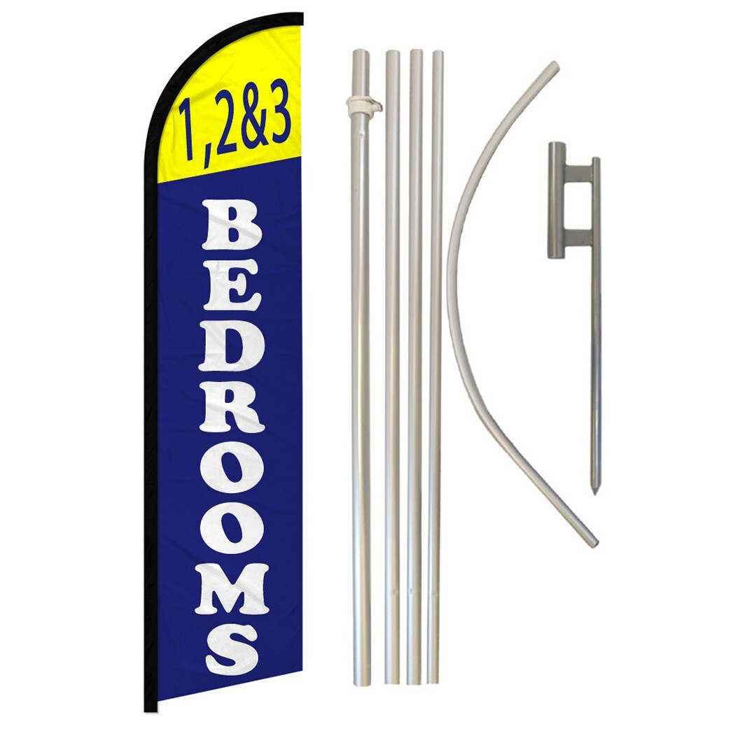 1 2 & 3 Bedrooms Full Curve Windless Swooper Flag Pole Kit Real Estate Apartment