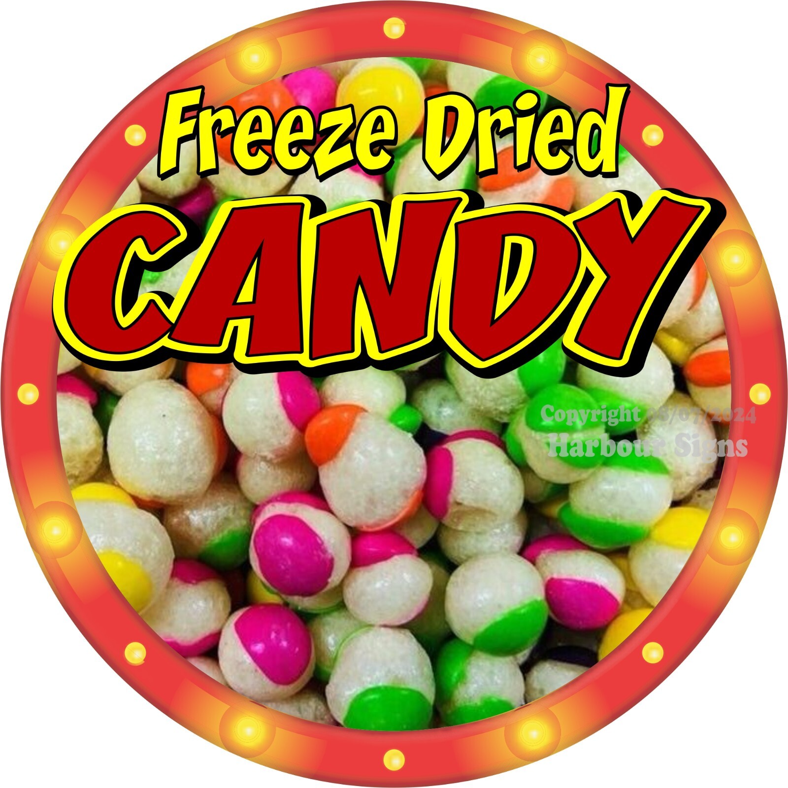 Freeze Dried Candy DECAL Snack Concession Food Truck Sticker c2 (Choose Size)