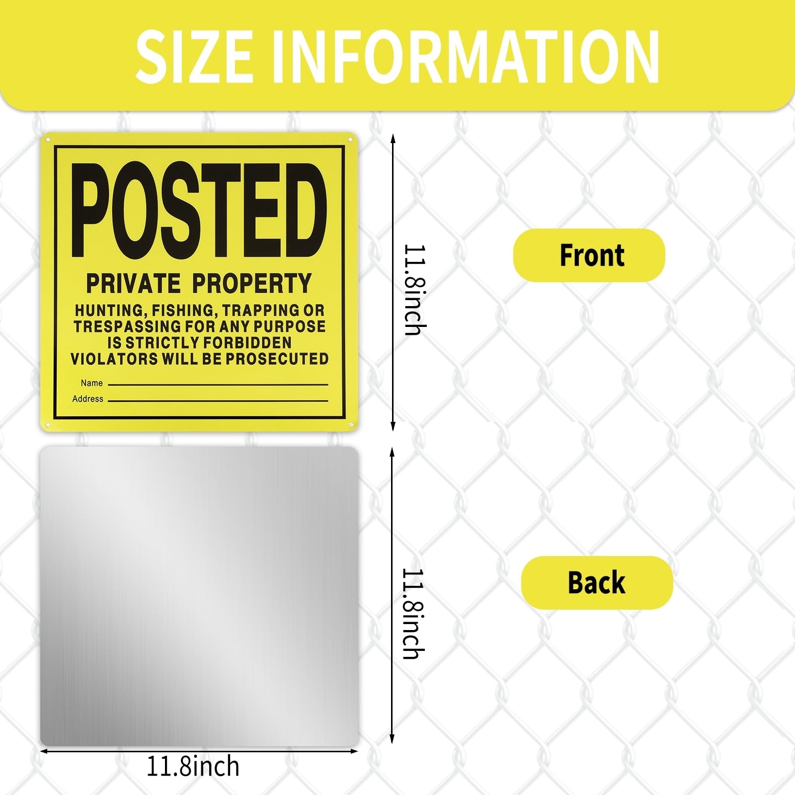 20Pcs Posted No Trespassing Signs, No Hunting Reflective aluminum metal poste…