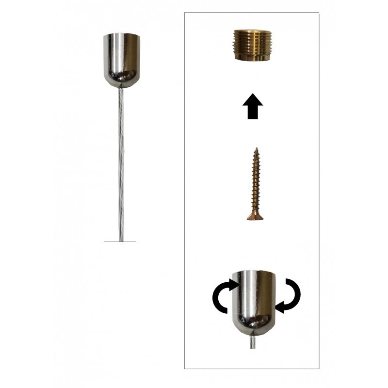 Ceiling to Frame Board Hanging Cable Display Window Kit Gold Brass wire rope