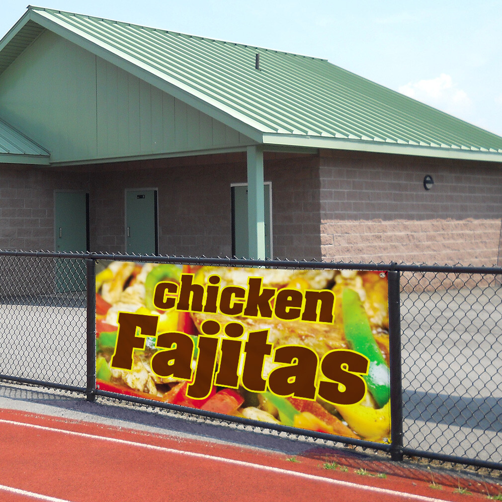 Vinyl Banner Multiple Sizes Chicken Fajitas Restaurant Cafe Bar B Outdoor