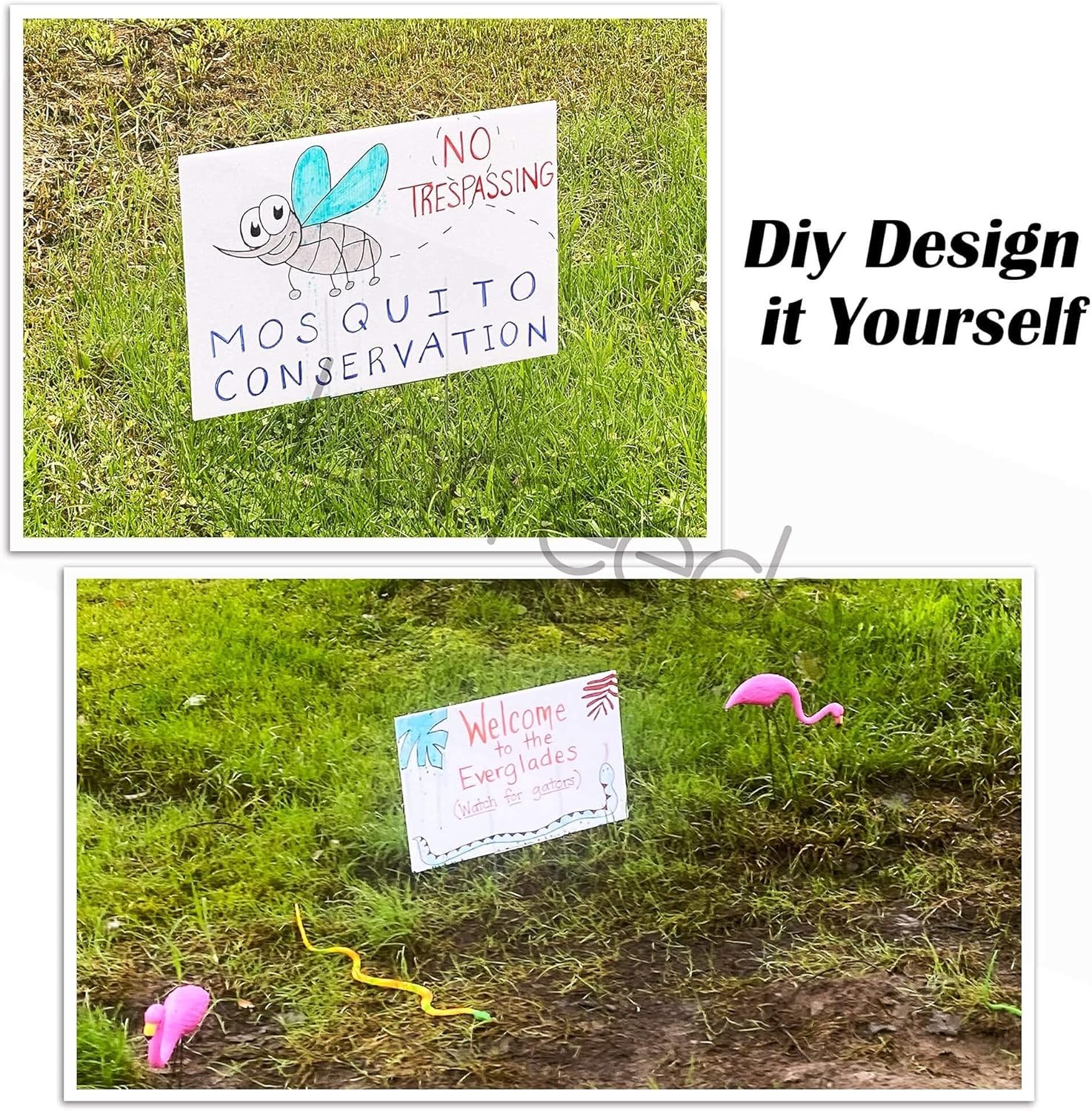 DIY Blank Lawn Signs, 18×12 Inches – Ideal for Events & Promotions, 4-Pack