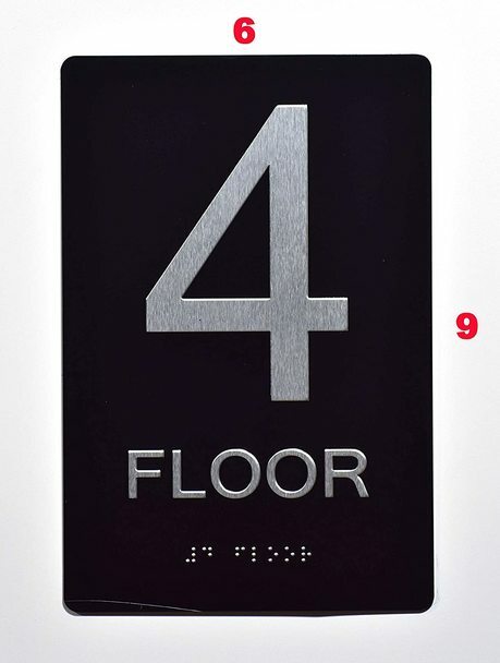 Floor Number Sign -4TH Floor Sign(Aluminium,Black/Silver,Size 6×9)…-REF24-1027