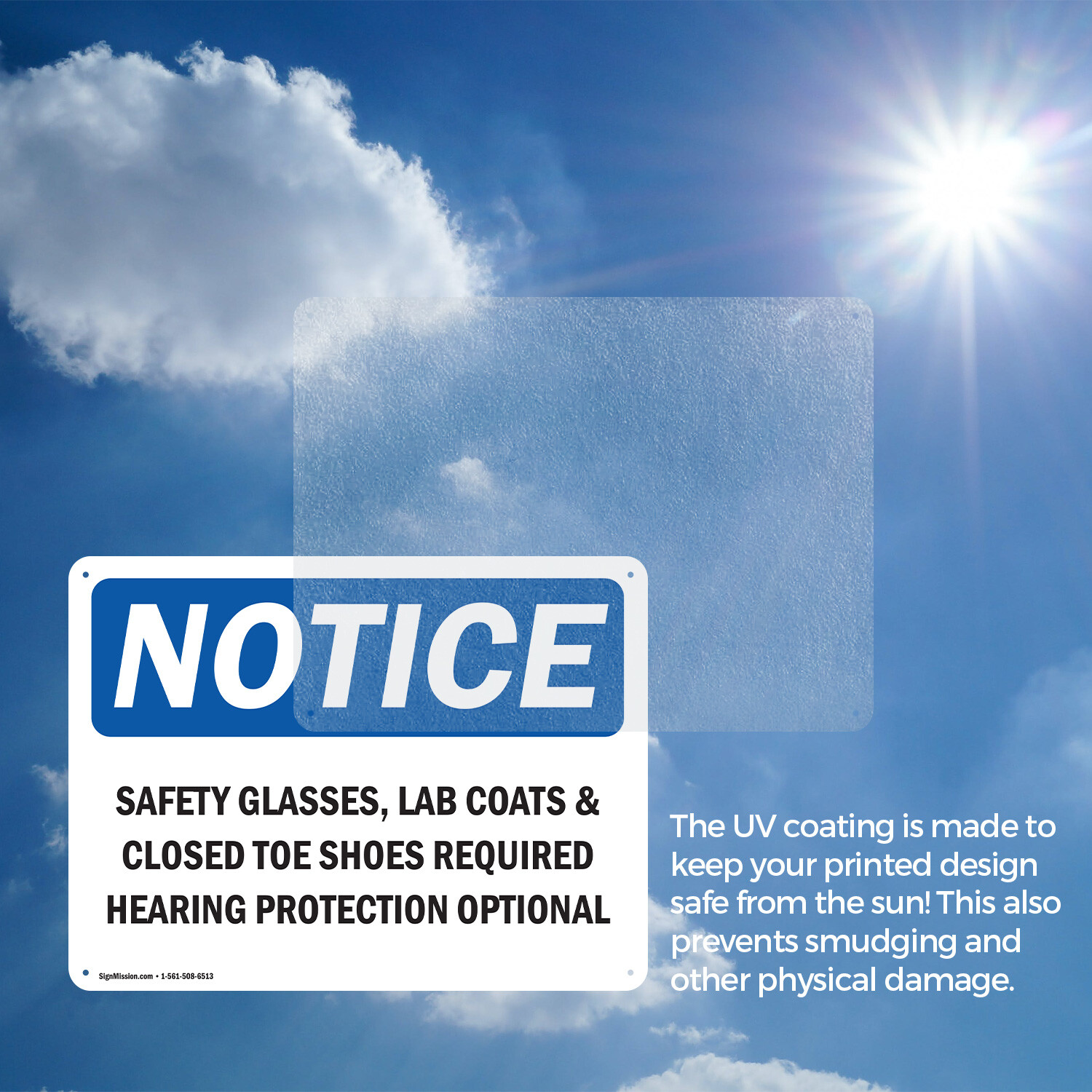 (2 Pack) Safety Glasses Lab Coats & Closed Toe Shoes OSHA Notice Sign Decal
