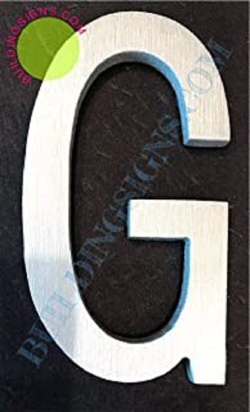 Aluminum Letter G Sign (Brush Silver,Double Sided Tape, 2.75 inch)…-REF24-1027
