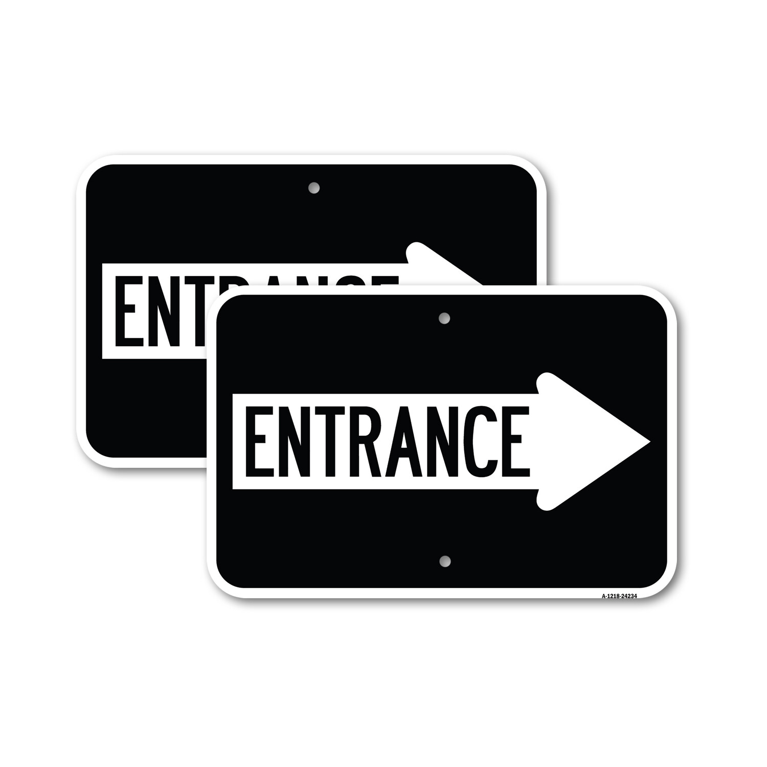 Right Arrow Entrance Heavy Gauge Aluminum Parking Sign Rust Proof