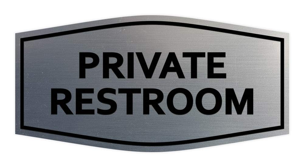 1 PCS Medium Brushed Silver Fancy Private Restroom Sign Door Wall Mount
