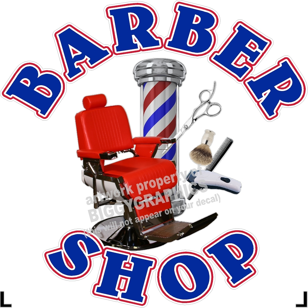 24″ X 24″ VINYL DECAL FOR BARBER SHOP HAIR DRESSER WALL OR WINDOW NEW!