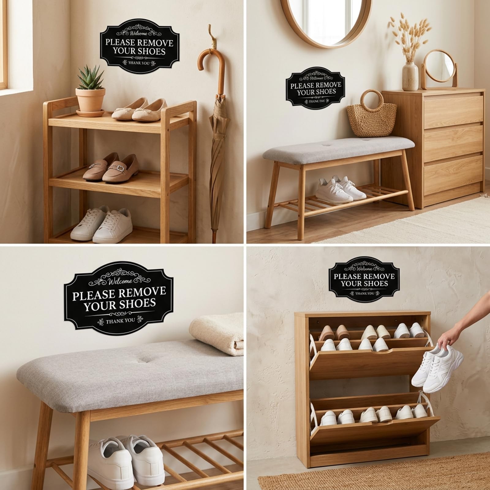2PCS Take Your Shoes Off Sign Self-Adhesive Sticker