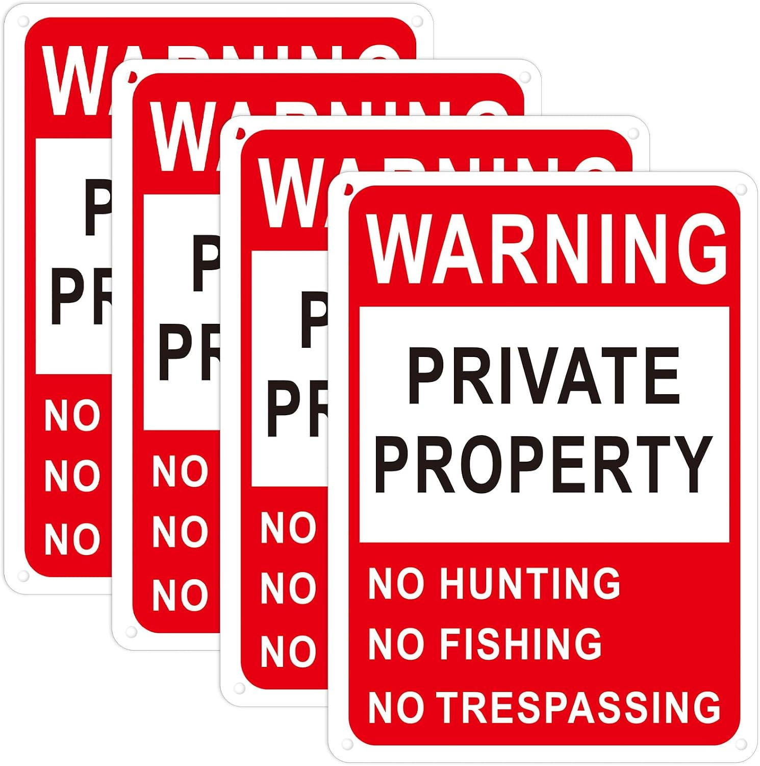 4 Pcs Posted No Trespassing Signs Private Property 10 X 7 Inch No Hunting Signs