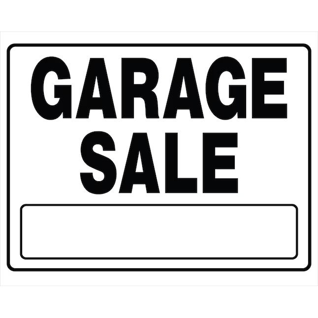 Hillman Garage Sale 20-in x 24-in Plastic Sale/For sale Sign