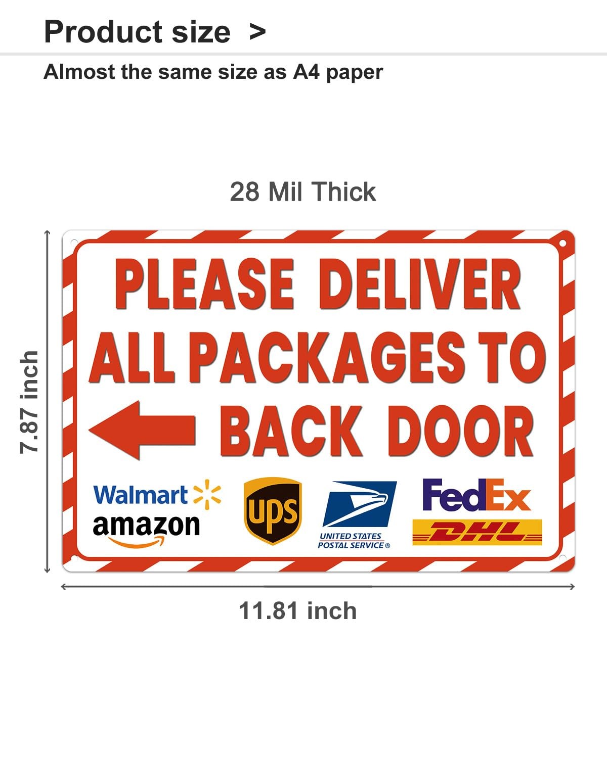 Delivery Sign for Outdoor Use 8×12 Inch Arrow Left Deliveries Sign – Please D…