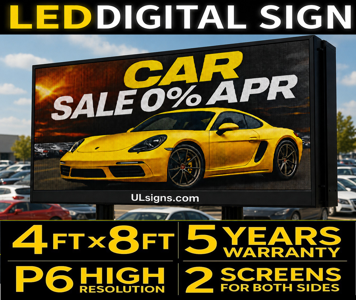 P6 4×8 FT Double-Sided LED Billboard Outdoor HD Full-Color Programmable Display