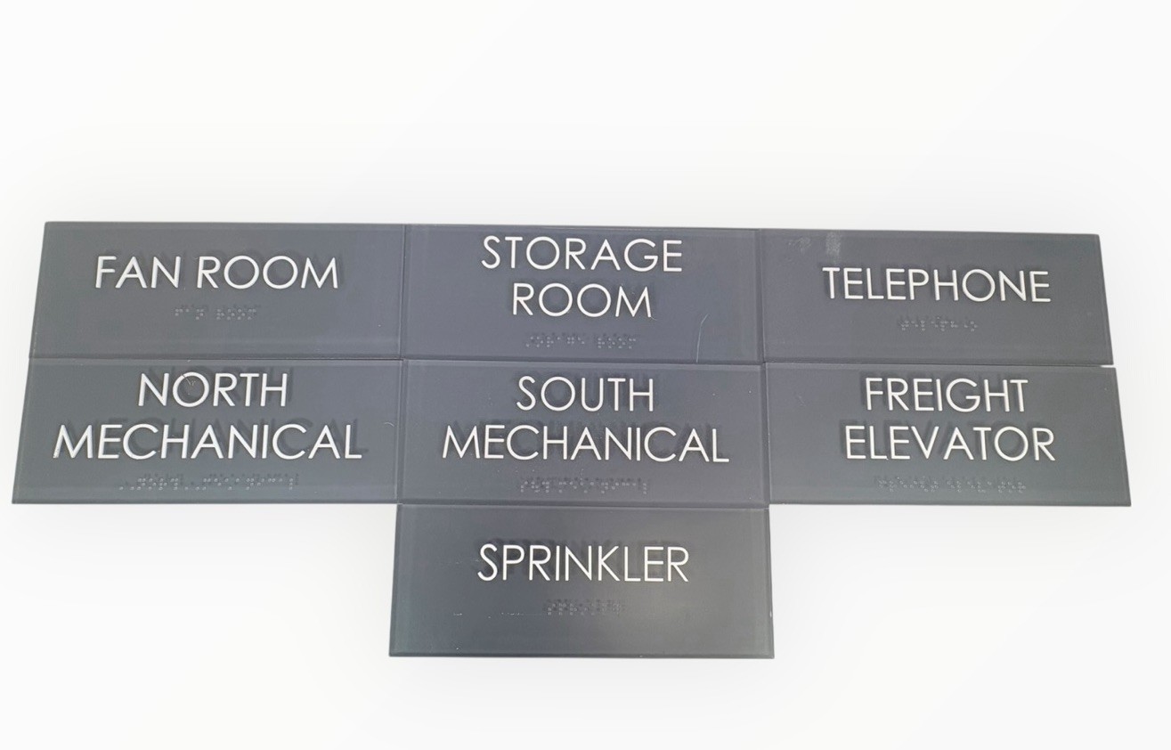 Phone Sprinkler Elevator Mechanical Sign Silver Braille Sign Office Sign