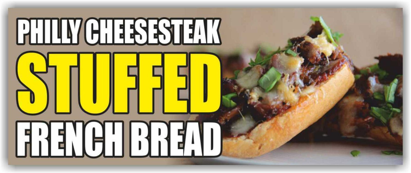 PHILLY CHEESESTEAK STUFFED FRENCH BREAD Advertising Banner Vinyl Mesh Sign Food
