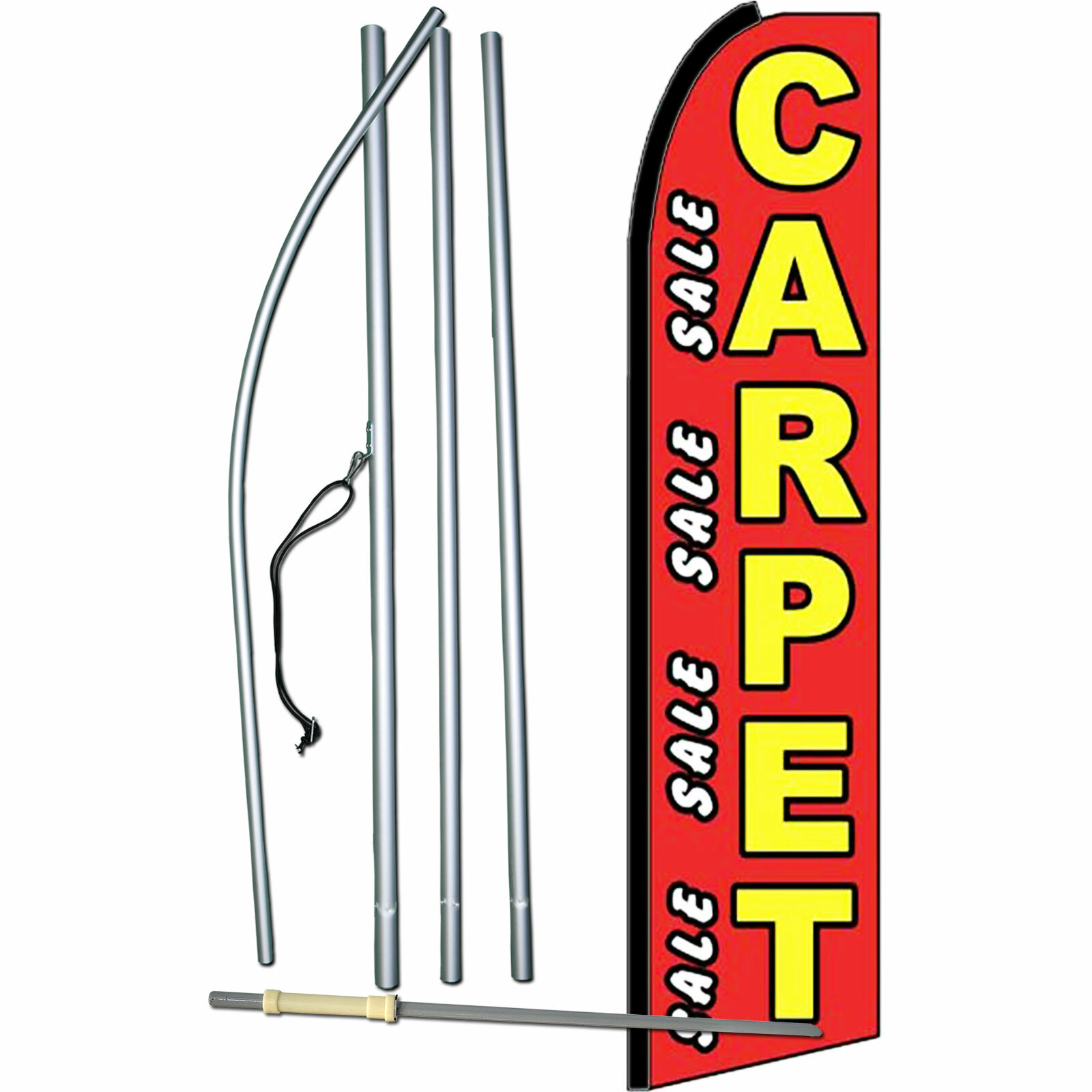 Carpet Sale Flag Flutter Feather Banner Swooper Advertising Bundle Kit COMPLETE