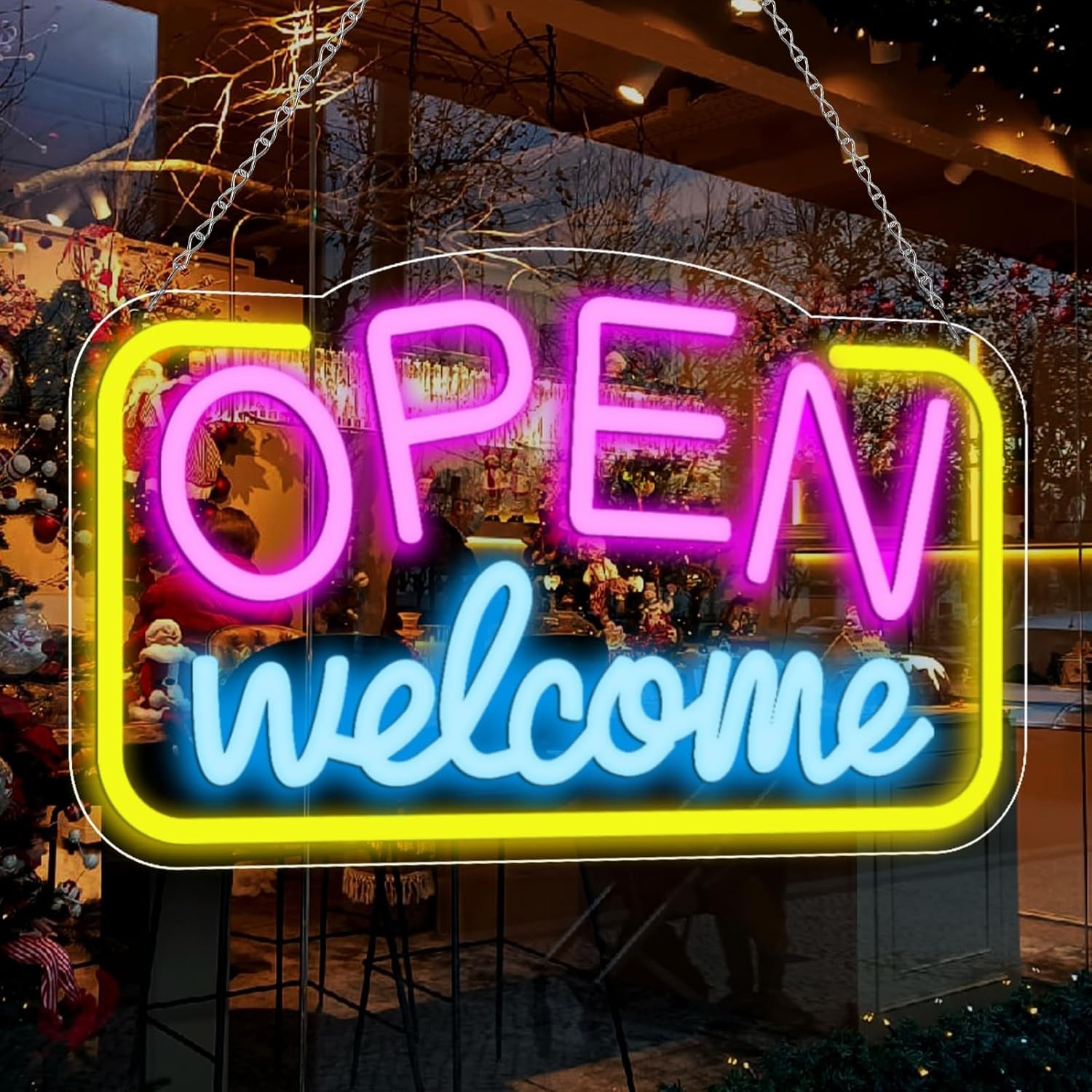 Open Signs for Business, 16″X 9″ Bright LED Neon Open Sign Powered by USB with