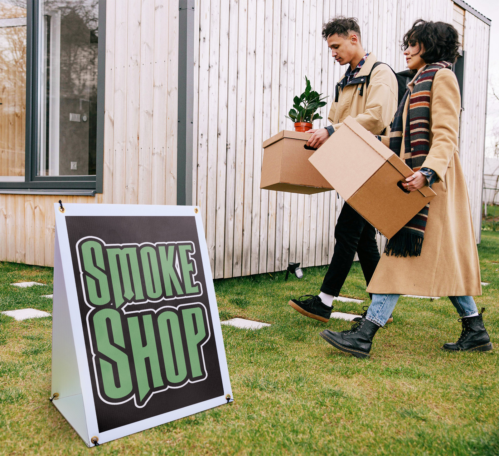 Smoke Shop A-Frame Sidewalk Sign Tobacco Products CBD Sales Professional Buy